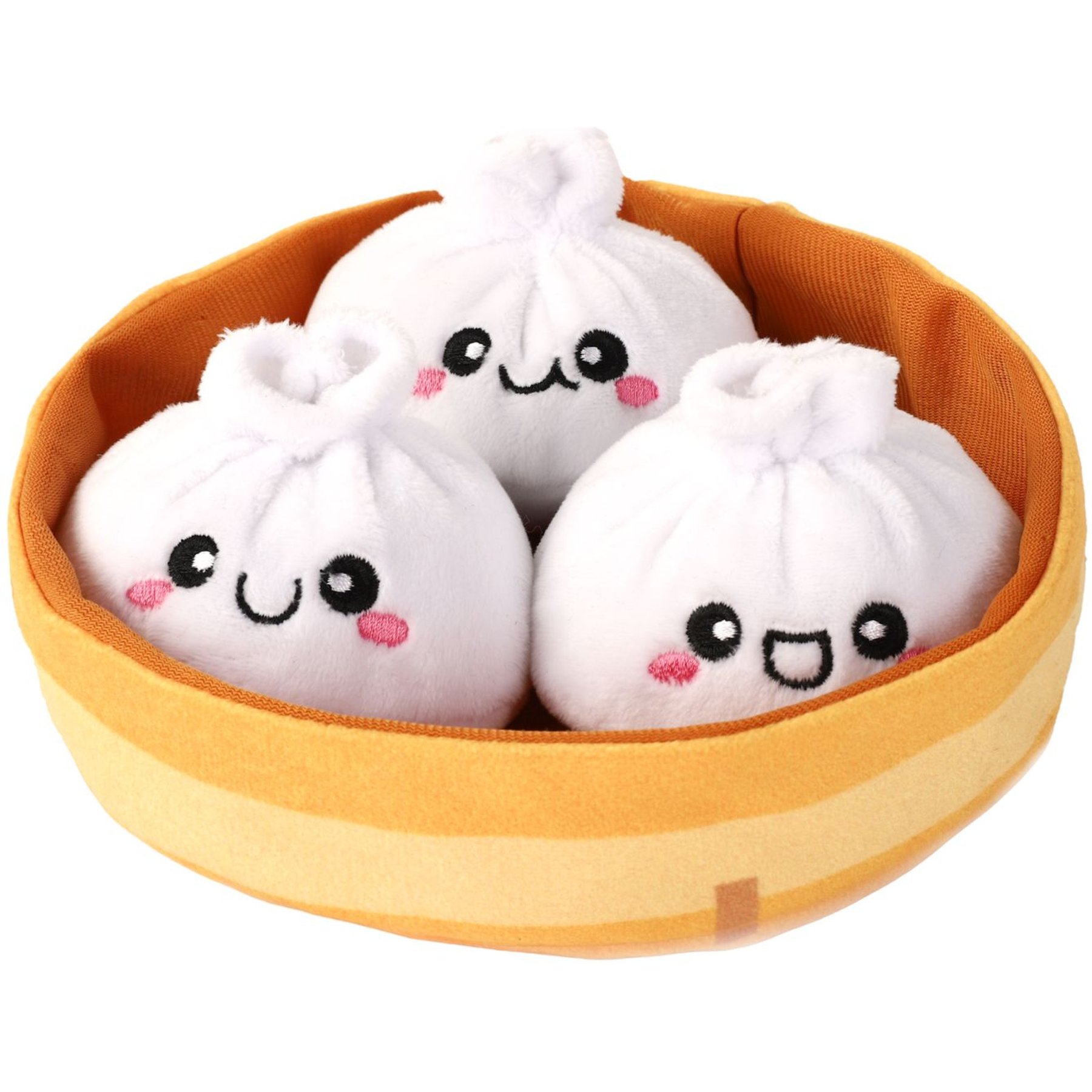 HugSmart Soup Dumplings Puzzle Crinkle Squeaky Hide & Seek Plush Dog Toy, Small/Medium