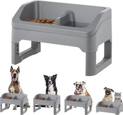 IRIS Elevated Dog Feeder with Attachable Feet, Grey/Black, Medium: 4-cup slide 1 of 9