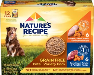 Nature's Recipe Grain-Free Chicken & Beef Recipes Variety Pack Wet Dog Food, 13-oz, 12 count