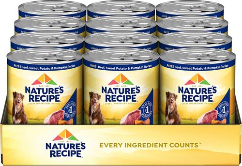 Nature's Recipe Grain-Free Beef, Sweet Potato & Pumpkin Recipe Wet Dog Food, 13-oz can, 12 count