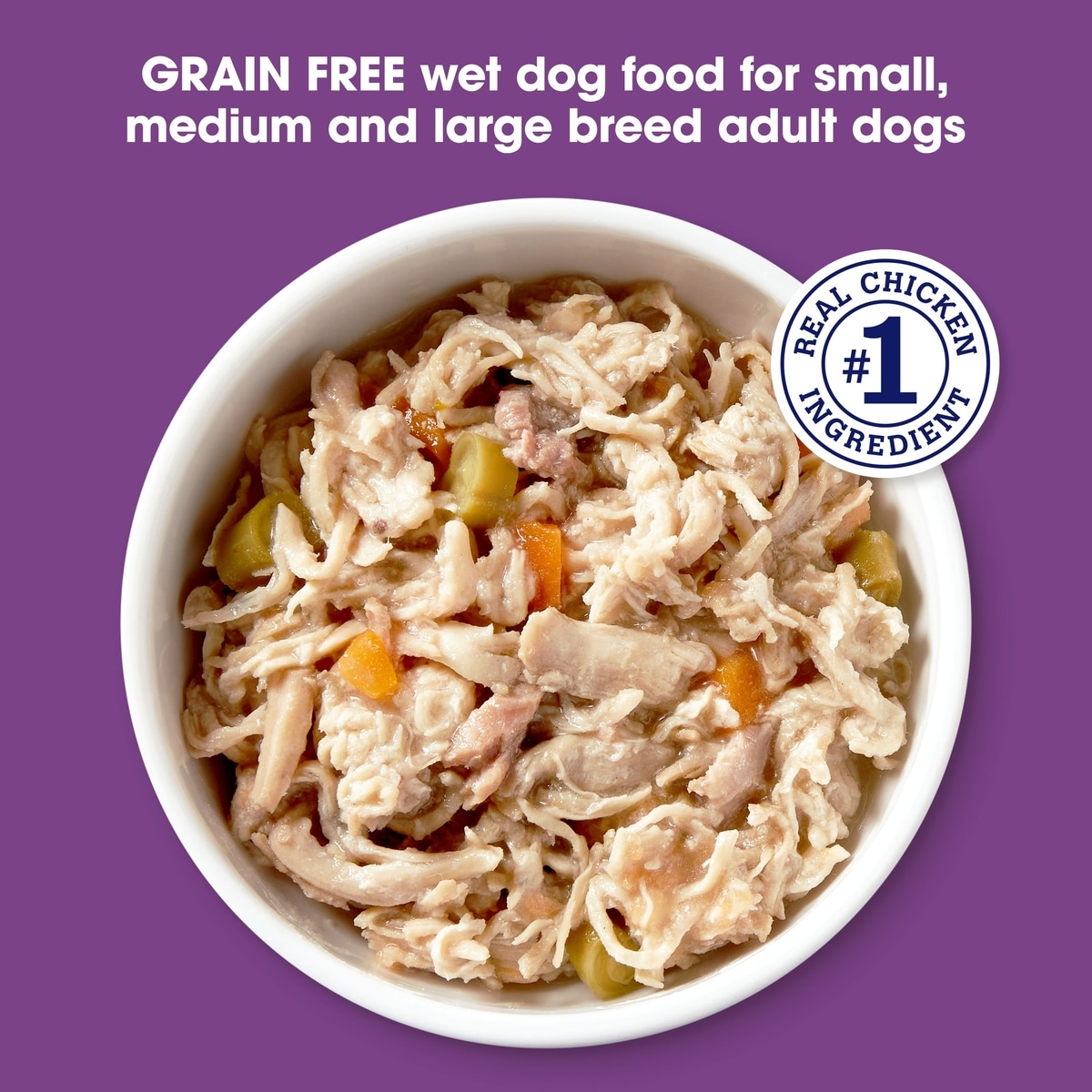 Image result for NATURE'S RECIPE Grain-Free Chicken & Lamb Recipe in Savory Broth Wet Dog Food, 2.75-oz tray ...