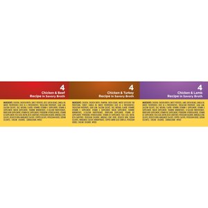 Nature's Recipe Grain-Free Chicken & Beef Recipe, Chicken & Turkey Recipe & Chicken & Lamb Recipe in Savory Broth Variety Pack Wet Dog Food, 2.75-oz, case of 12