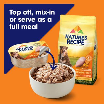 Show full view: Nature's Recipe Grain-Free Chicken & Beef Recipe, Chicken & Turkey Recipe & Chicken & Lamb Recipe in Savory Broth Variety Pack Wet Dog Food, 2.75-oz, case of 12 slide 7 of 12
