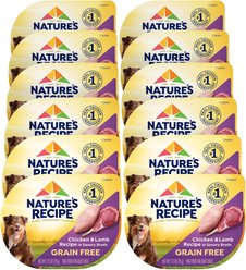 Nature's Recipe Grain-Free Chicken & Lamb Recipe in Savory Broth Wet Dog Food, 2.75-oz tray, case of 12