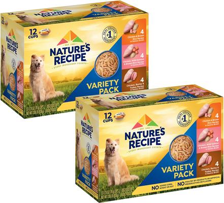 Nature's Recipe Chicken, Salmon & Turkey Recipes Variety Pack Wet Dog Food, 2.75-oz can, 24 count