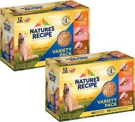 Nature's Recipe Chicken, Salmon & Turkey Recipes Variety Pack Wet Dog Food, 2.75-oz can, 24 count