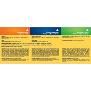 Nature's Recipe Grain-Free Chicken Recipe, Chicken & Venison Recipe & Chicken & Duck Recipe in Savory Broth Variety Pack Wet Dog Food, 2.75-oz, case of 24