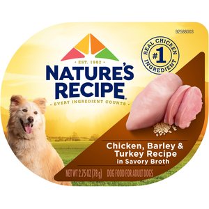 Nature's Recipe Chicken, Barley & Turkey Recipe in Savory Broth Wet Dog Food, 2.75-oz,12 count