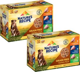 Nature's Recipe Grain-Free Chicken Recipe, Chicken & Venison Recipe & Chicken & Duck Recipe in Savory Broth Var...