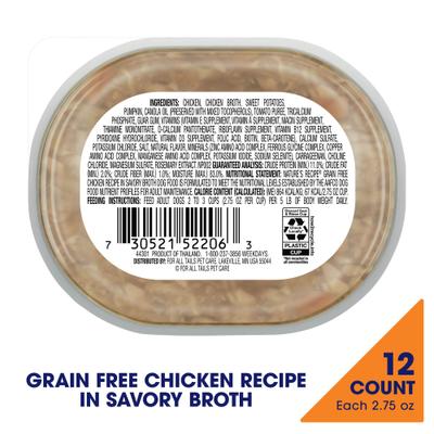 Show full view: Nature's Recipe Grain-Free Chicken Recipe in Savory Broth Wet Dog Food, 2.75-oz, case of 12 slide 3 of 13