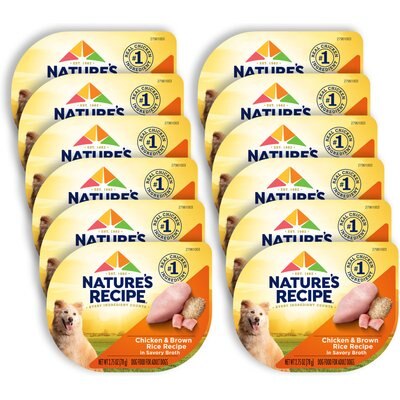 Nature's Recipe Nature's Recipe Chicken & Brown Rice Recipe in Savory Broth Wet Dog Food, 2.75-oz tray, bundle of 24