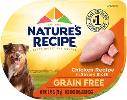 Nature's Recipe Grain-Free Chicken Recipe in Savory Broth Wet Dog Food, 2.75-oz tray, bundle of 24