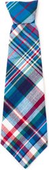 The Worthy Dog Madras Plaid Dog Neck Tie, Blue, Navy, Multicolored, Large slide 1 of 2