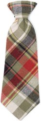 The Worthy Dog Olive Multi Plaid Dog Neck Tie, Olive Multicolored, Large