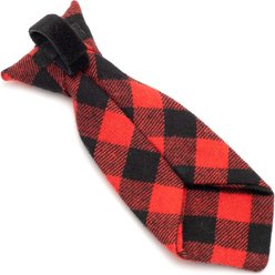 The Worthy Dog Buffalo Plaid Dog Neck Tie, Red, Black, Large slide 2 of 3