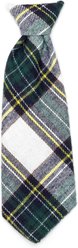 The Worthy Dog Stewart Tartan Green Dog Neck Tie, Green, White, Large