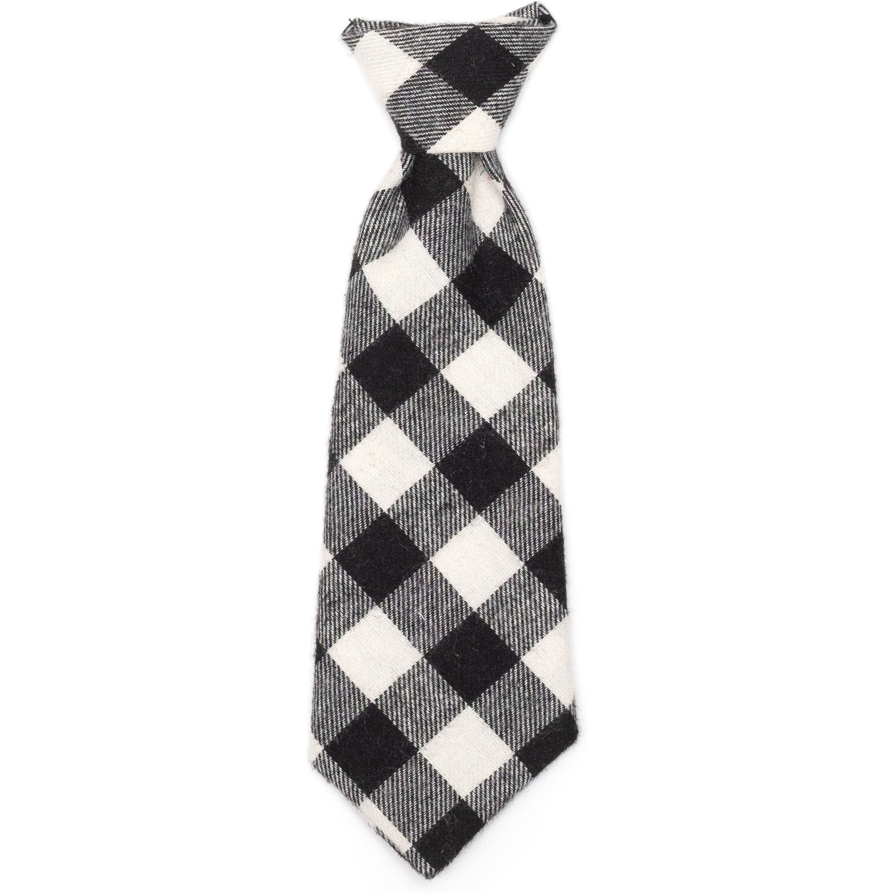The Worthy Dog Black/Off White Buffalo Dog Neck Tie, Black, White, Large