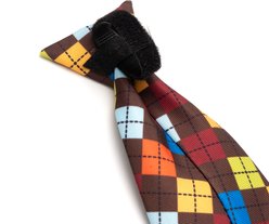 The Worthy Dog Autumn Argyle Dog Neck Tie, Brown, Small slide 2 of 3