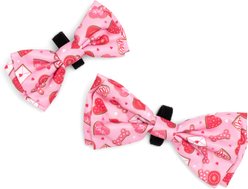 The Worthy Dog Love & Kisses Dog Bow Tie, Pink, Large slide 2 of 3