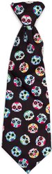 The Worthy Dog Skeletons Dog Neck Tie, Black, Large