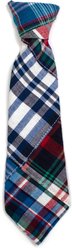 The Worthy Dog Blue Multi Patch Madras Dog Neck Tie, Blue Multicolored, Small