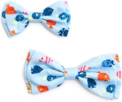The Worthy Dog Fishy II Dog Bow Tie, Blue, Small slide 2 of 3