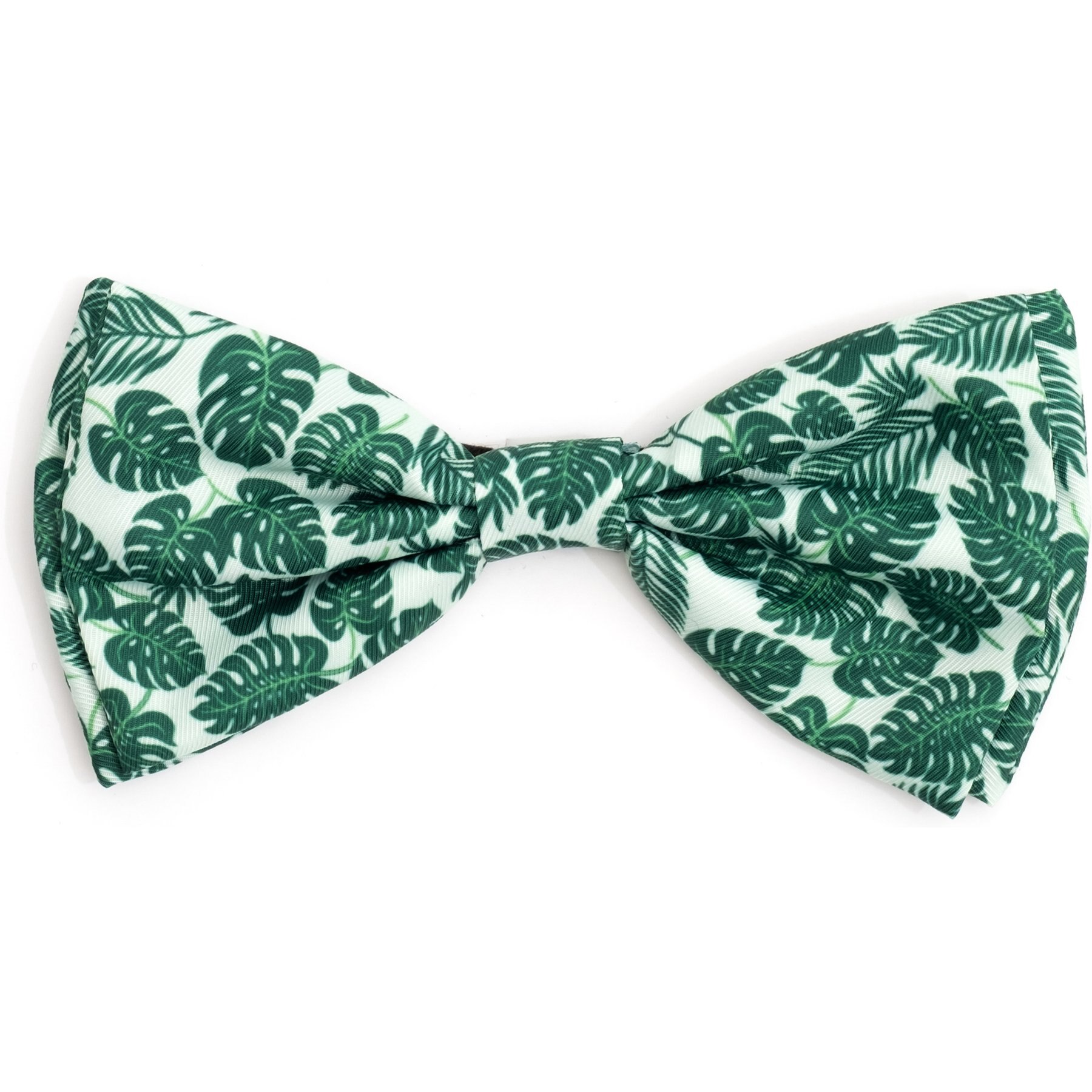 The Worthy Dog Tropical Leaves Dog Bow Tie, Green, Large