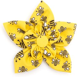 The Worthy Dog Bzzz! Flower Dog Collar Accessory, Yellow, Small slide 1 of 4