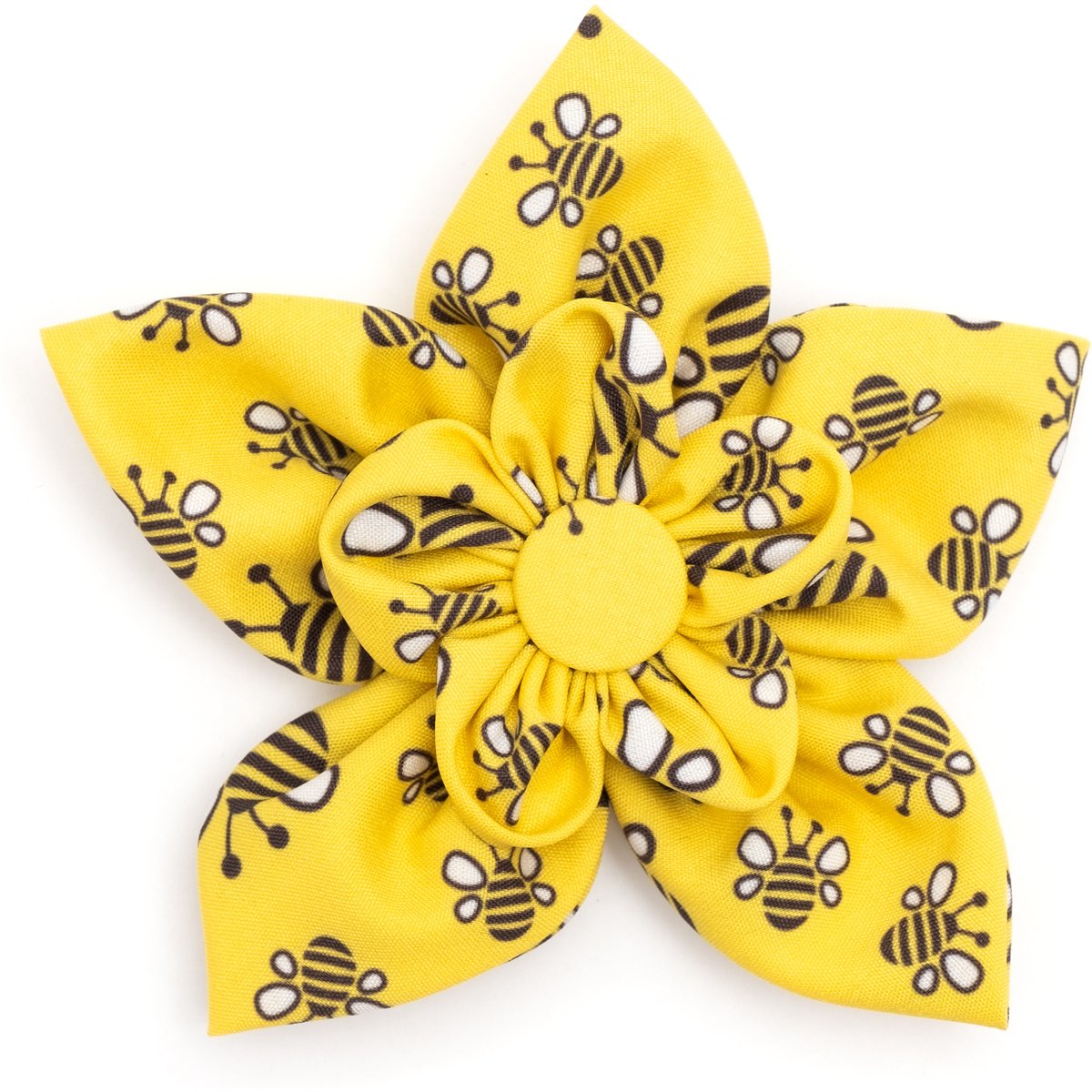 The Worthy Dog Bzzz! Flower Dog Collar Accessory, Yellow, Small