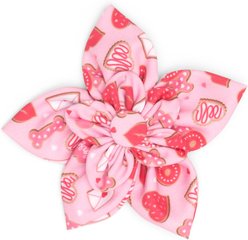 The Worthy Dog Love & Kisses Flower Dog Collar Accessory, Pink, Large