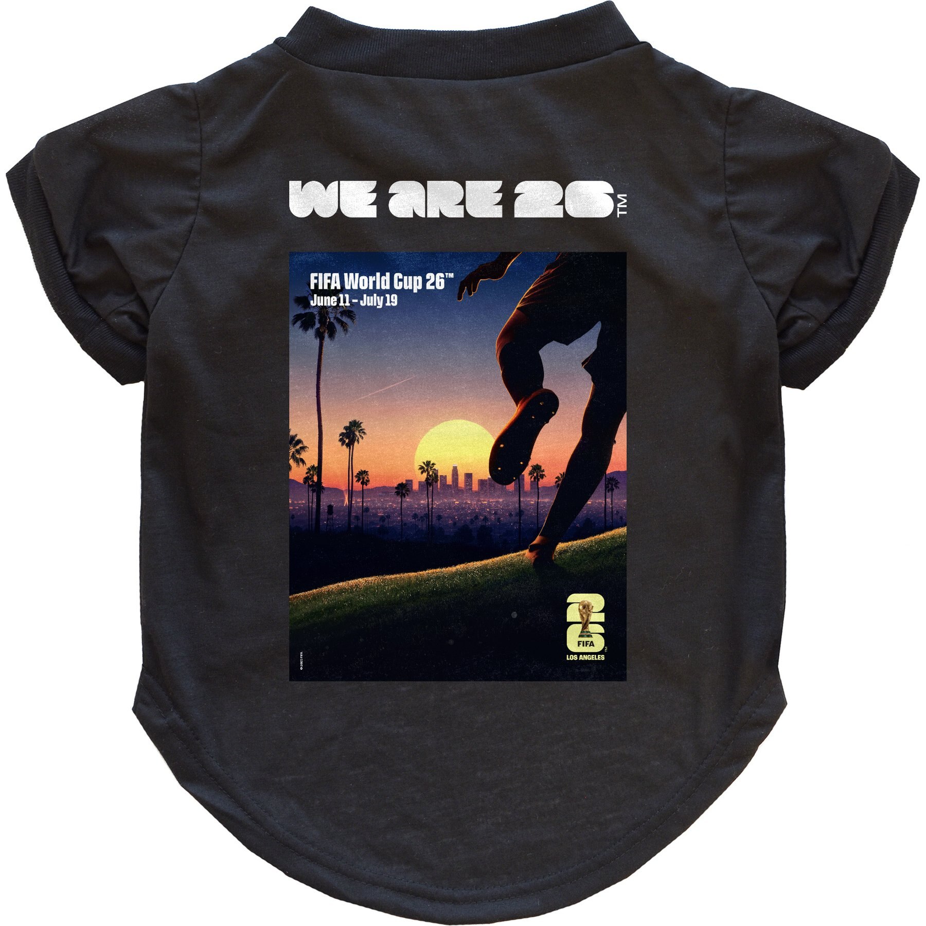 Littlearth FIFA World Cup 2026 Host City Poster Dog T-Shirt, Large, Los Angeles