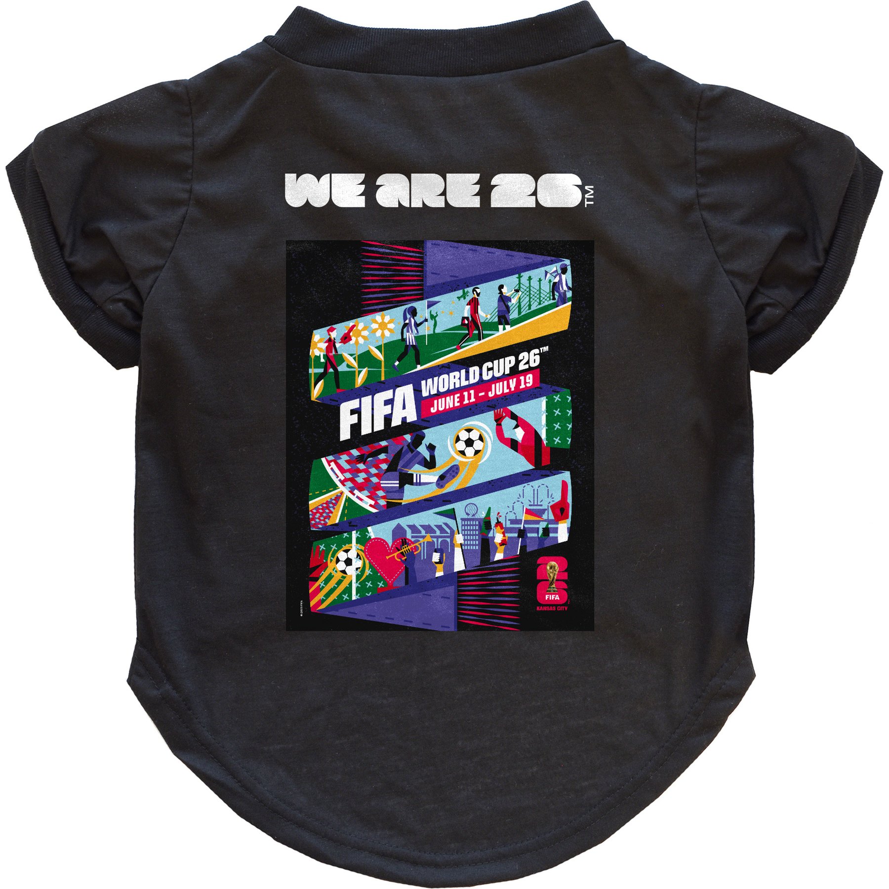 Littlearth FIFA World Cup 2026 Host City Poster Dog T-Shirt, Large, Kansas City
