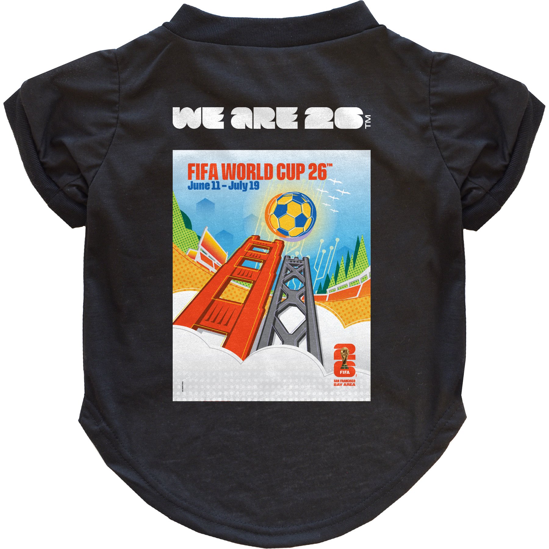 Littlearth FIFA World Cup 2026 Host City Poster Dog T-Shirt, Small, San Francisco