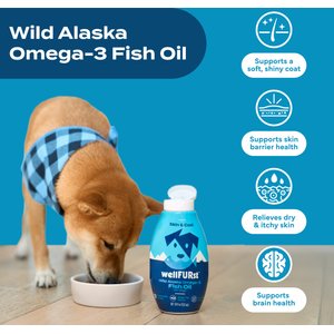 WellFURst Wild Alaska Omega-3 Fish Oil Skin & Coat Health Supplement for Dogs, 18-fl oz bottle