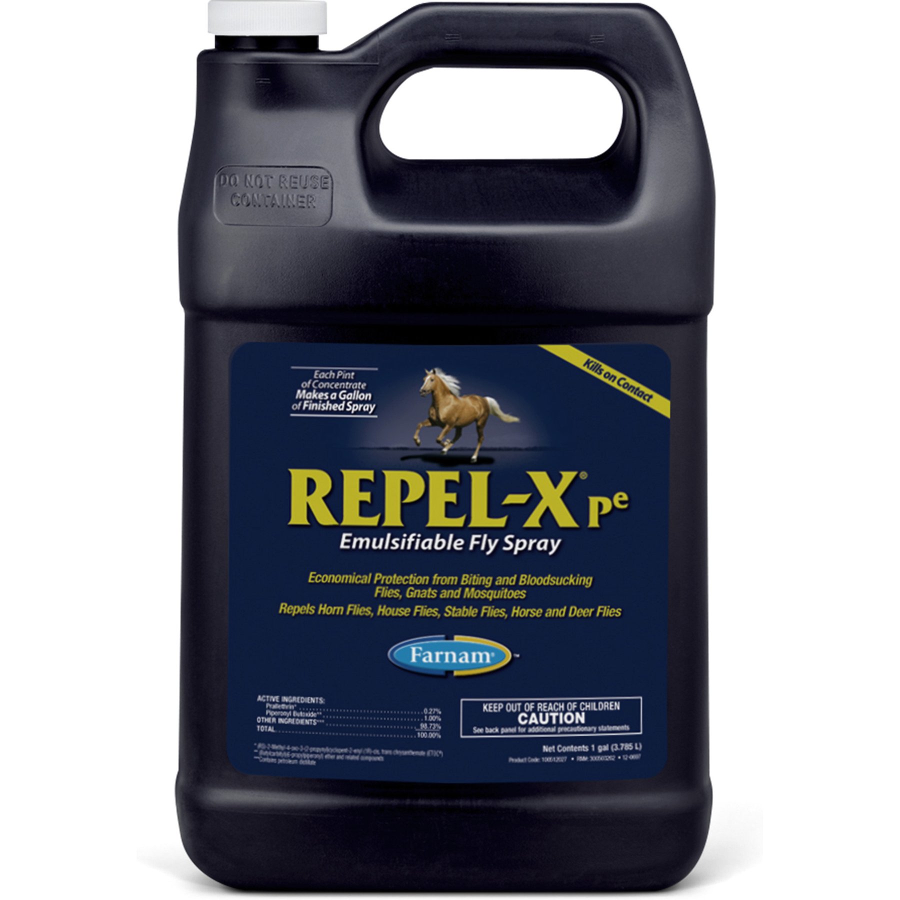 Farnam Repel-X Pe Emulsifiable Fly Repellent Horse Spray, 1-gal jug, 1-gal jug, bundle of 4
