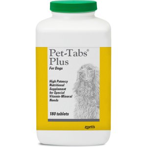 Pet-Tabs Plus Vitamin-Mineral Dog Supplement, 180 count