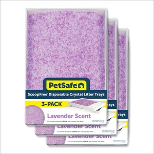 PetSafe ScoopFree Complete Disposable Crystal Cat Litter Trays, 3-Pack, Lavender
