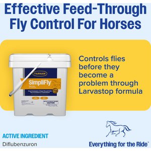 Farnam SimpliFly Feed-Thru Fly Control Pellets Horse Supplement, 10-lb bucket