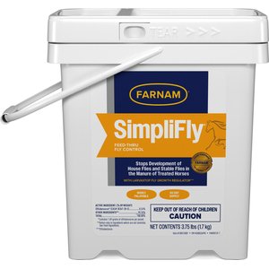 Farnam SimpliFly Feed-Thru Fly Control Pellets Horse Supplement, 3.75-lb bucket