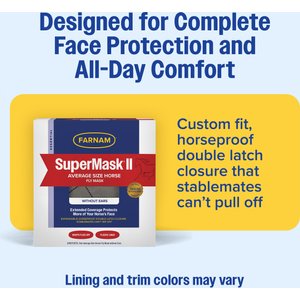 Farnam SuperMask II Horse Fly Mask Classic Collection, Color Varies, Horse