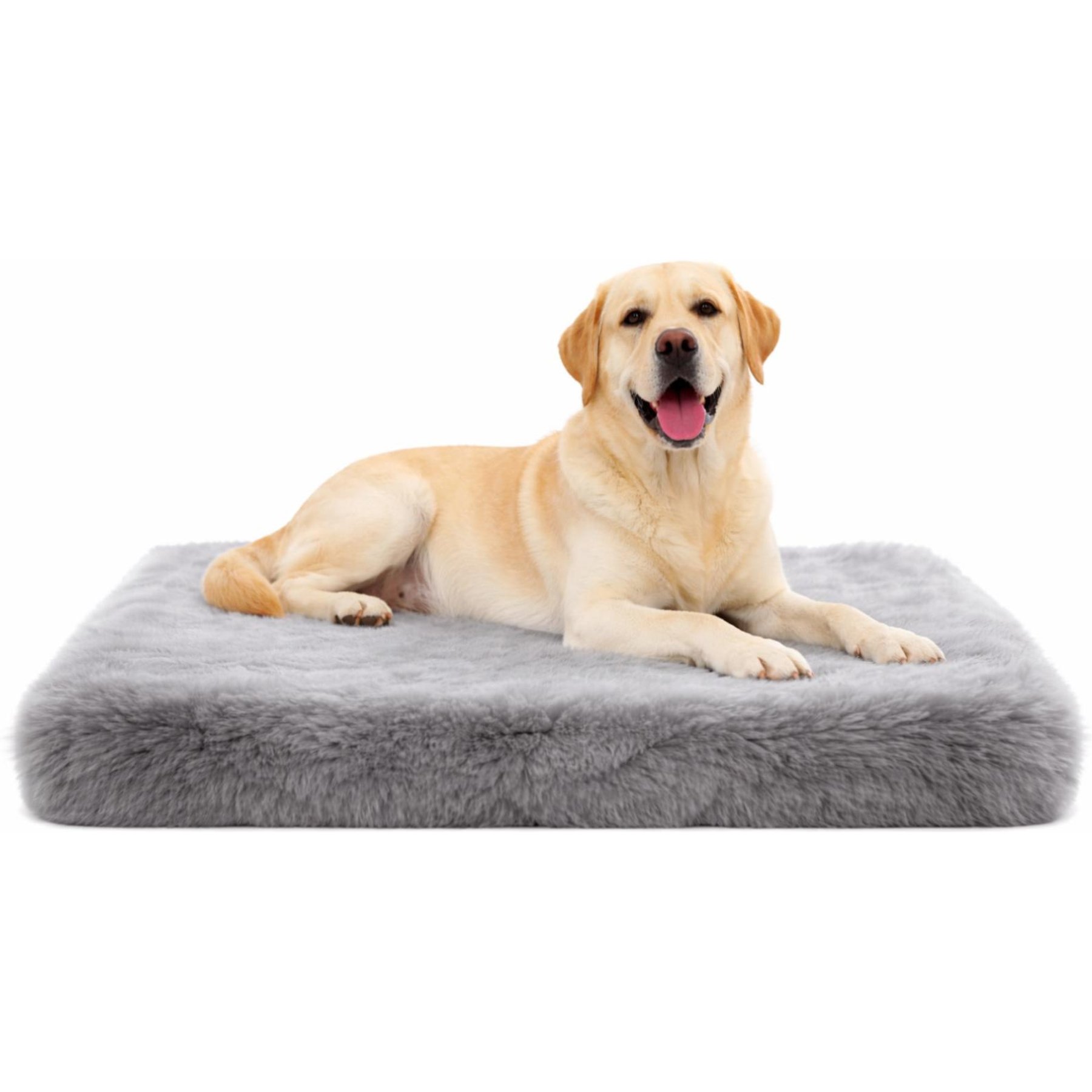 LFC PETS Fluffy Orthopedic Dog Bed with Waterproof Removable Cover, Grey, XX-Large