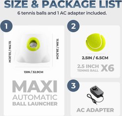 allforpaws Interactives Maxi Ball Launcher Dog Toy, White slide 2 of 9