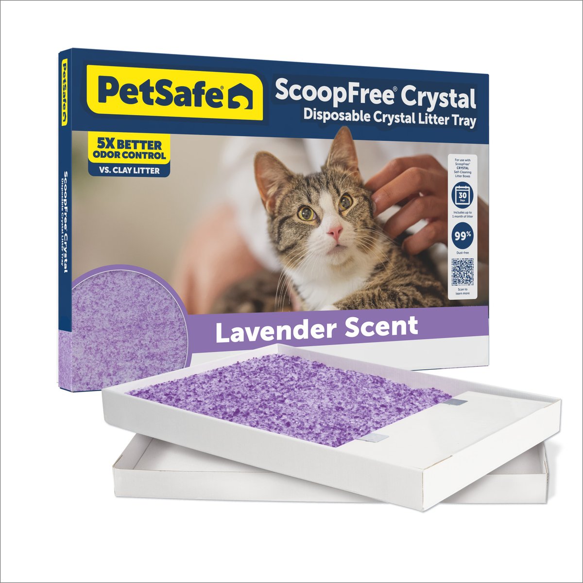 PetSafe ScoopFree Complete Disposable Crystal Cat Litter Trays, 1-Pack, Lavender
