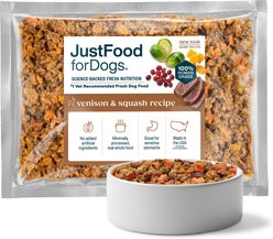 JustFoodForDogs Venison & Squash Recipe Frozen Human-Grade Fresh Dog Food, 18-oz pouch, case of 7