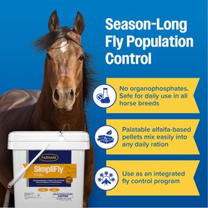Farnam SimpliFly Feed-Thru Fly Control Pellets Horse Supplement, 10-lb bucket
