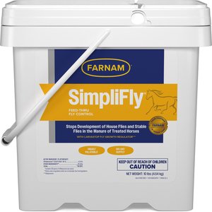Farnam SimpliFly Feed-Thru Fly Control Pellets Horse Supplement, 10-lb bucket