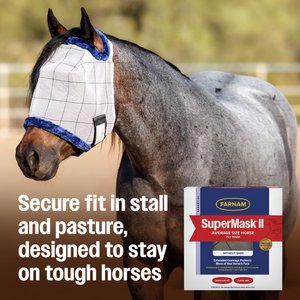 Farnam SuperMask II Horse Fly Mask Classic Collection, Color Varies, Horse