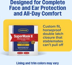 Farnam SuperMask II Horse Fly Mask with Covered Ears, White, Horse slide 2 of 9