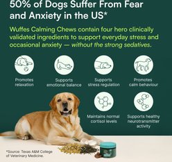 Wuffes Calming Stress Support with Relora, L-Tryptophan & Chamomile Pork Liver Flavored Soft Chew Supplement for Dogs, 60 count slide 2 of 8