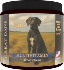 Prestige Breed Great Dane Multivitamins Digestive Health Bacon Flavored Supplement for Dogs, 90 count